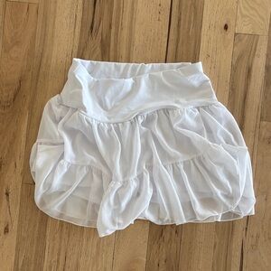 White Ruffled Layered Skirt